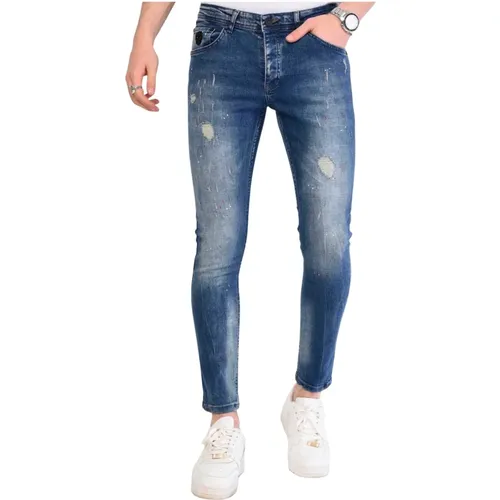 Jeans with Frayed Effect Slim Fit - 1068 , male, Sizes: W36, W33, W34, W38, W31, W32 - Local Fanatic - Modalova