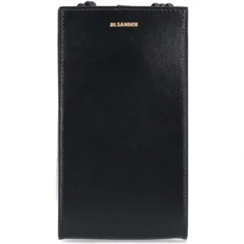 Leather Phone Case with Shoulder Strap , female, Sizes: ONE SIZE - Jil Sander - Modalova