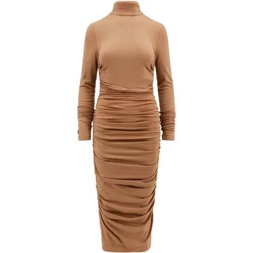 Turtleneck Dress with Metal Monogram , female, Sizes: XS - Dolce & Gabbana - Modalova