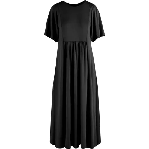 Soft Long Dress with Drapes and Gathers , female, Sizes: M, XS - BomBoogie - Modalova
