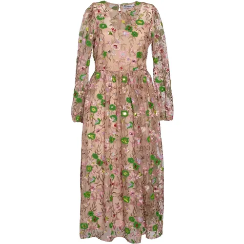 Floral Embroidered Long Dress , female, Sizes: XS, S - Vivetta - Modalova