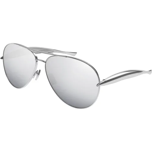 Silver Sunglasses Bv1305S , male, Sizes: 64 MM - Bottega Veneta - Modalova
