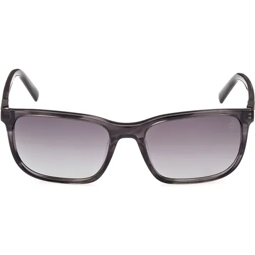 Rectangular Polarized Sunglasses Grey , unisex, Sizes: 56 MM - Timberland - Modalova