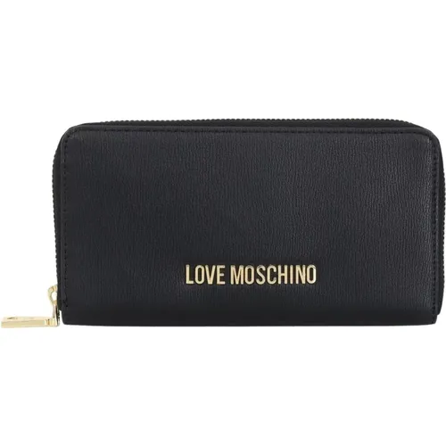 Wallet with Metallic Logo , female, Sizes: ONE SIZE - Love Moschino - Modalova