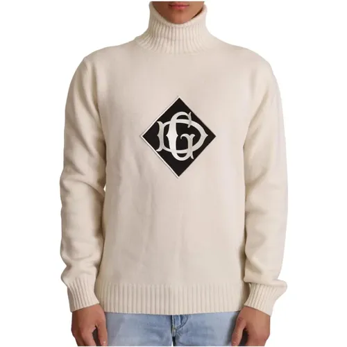 Wool Turtleneck Pullover Sweater , male, Sizes: 2XL - Dolce & Gabbana - Modalova