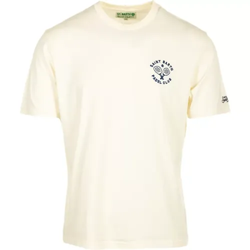 Klassisches Baumwoll-T-Shirt Weiß , Herren, Größe: M - MC2 Saint Barth - Modalova