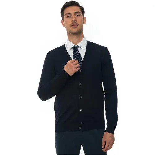 Slim-Fit Wool Button-Up Cardigan , male, Sizes: S - Boss - Modalova