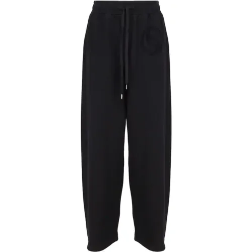 Schwarze Baumwoll-Sport-Hose , Damen, Größe: 2XS - Stella Mccartney - Modalova