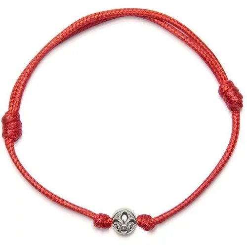 Red String Bracelet with Silver Finish , male, Sizes: ONE SIZE - Nialaya - Modalova