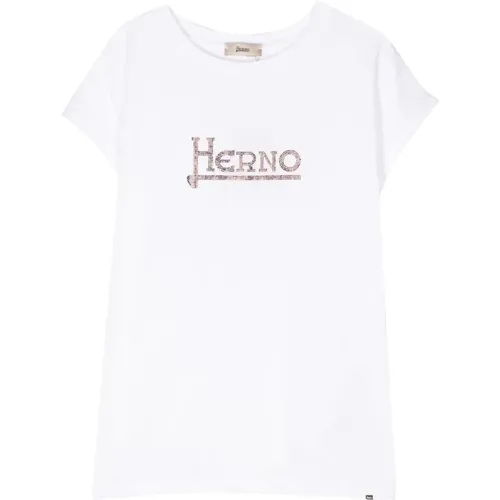 Studded Logo T-shirt , female, Sizes: 2XS, M, XS - Herno - Modalova