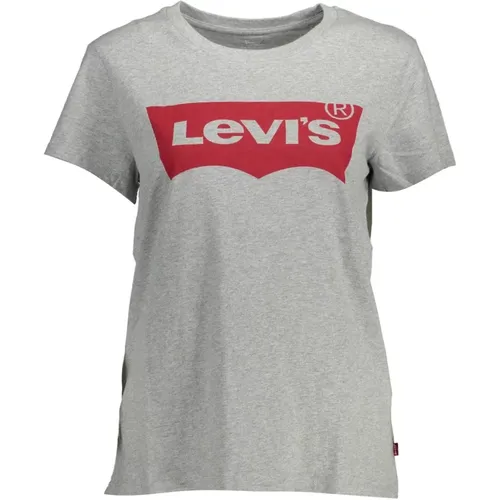 Levi's, Graues Logo Print T-Shirt , Damen, Größe: M - Levis - Modalova