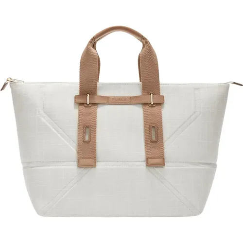 Canvas Tote Tasche mit Verstellbaren Trägern , Damen, Größe: ONE Size - Furla - Modalova