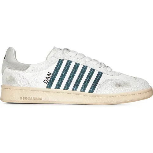 Weiße Sneakers mit Ahornblatt-Logo , Herren, Größe: 42 1/2 EU - Dsquared2 - Modalova