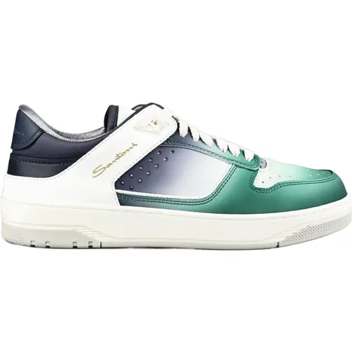 Italienische Ledersneakers , Herren, Größe: 40 EU - Santoni - Modalova