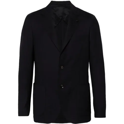 Blaue Wollblazer mit Broschendetail - Lardini - Modalova