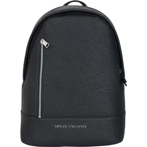 Schwarzer Lederrucksack Klassischer Stil - Armani Exchange - Modalova