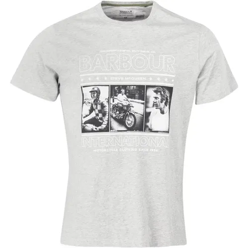 Steve McQueen Reel T-Shirt Grey Marl , male, Sizes: M, XL, L - Barbour - Modalova