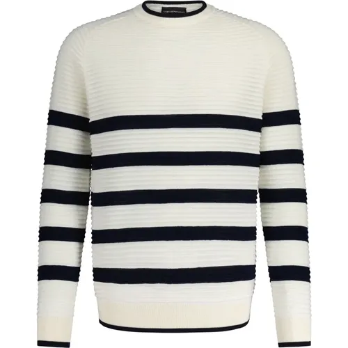 Ribbed Round Neck Sweater , male, Sizes: M - Emporio Armani - Modalova