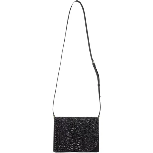 Satin DG Logo Rhinestone Bag , female, Sizes: ONE SIZE - Dolce & Gabbana - Modalova