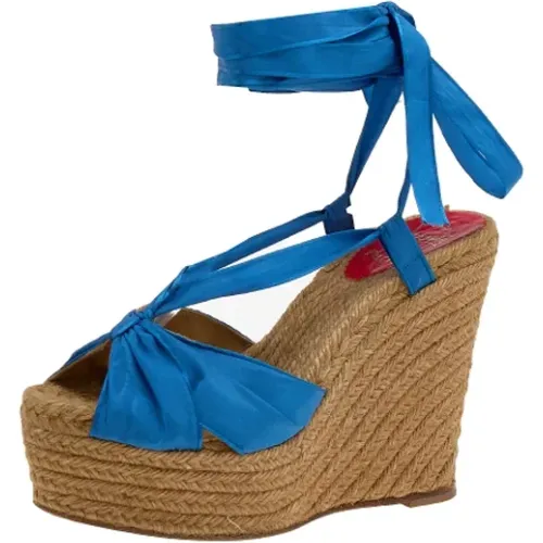 Pre-owned Silk sandals , female, Sizes: 7 UK - Christian Louboutin Pre-owned - Modalova