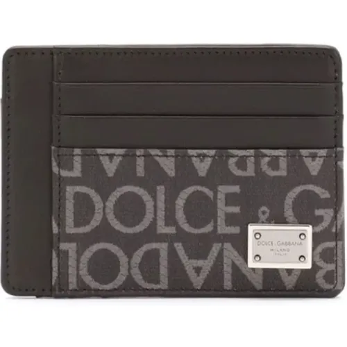 Monogram Wallet Card Slots , male, Sizes: ONE SIZE - Dolce & Gabbana - Modalova