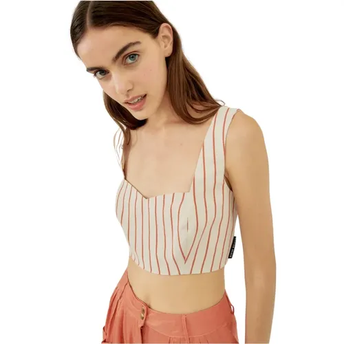 Gestreiftes Crop Top , Damen, Größe: 2XS - Silvian Heach - Modalova