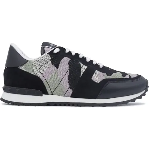 Rock Runner Camo Sneakers , male, Sizes: 7 UK - Valentino - Modalova