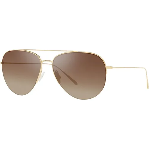 Gold/ Shaded Sunglasses Cleamons OV 1303St , unisex, Sizes: 60 MM - Oliver Peoples - Modalova