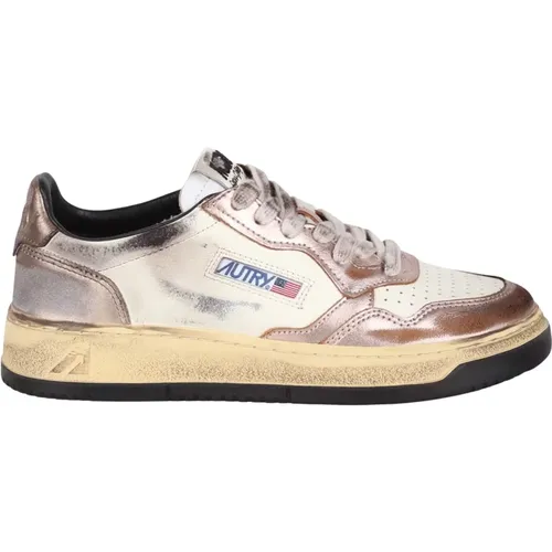 Vintage Medalist Metallic Sneakers , Damen, Größe: 35 EU - Autry - Modalova