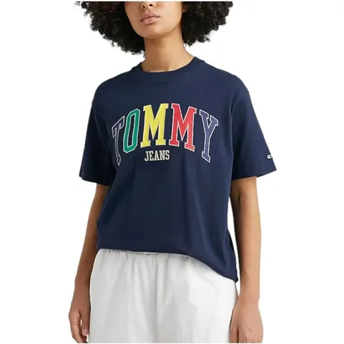 Pop T-shirt with Iconic Logo , female, Sizes: M, S - Tommy Hilfiger - Modalova