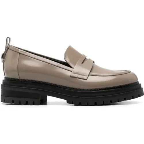 Taupe Kalbsleder Chunky Sohle Sneakers - Sergio Rossi - Modalova