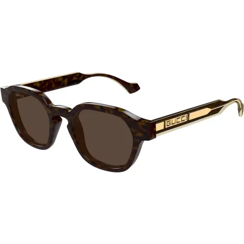 Stylish Sunglasses in Havana/ , male, Sizes: 50 MM - Gucci - Modalova