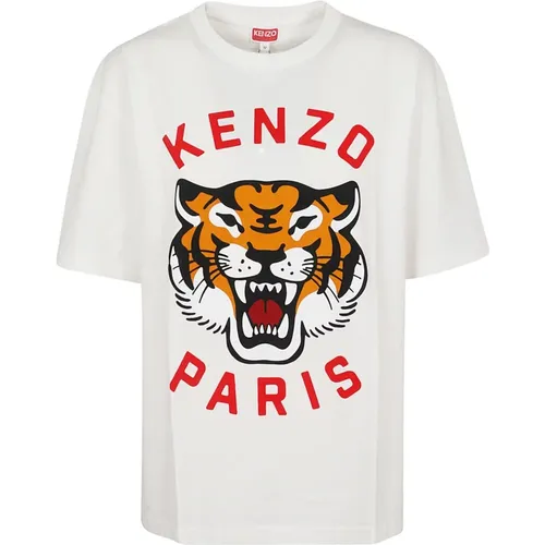 Lucky Tiger Oversize T-Shirt , Damen, Größe: XS - Kenzo - Modalova