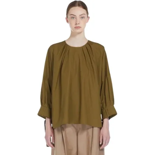 Relaxed-fit, asymmetric poplin shirt , female, Sizes: M - Max Mara - Modalova