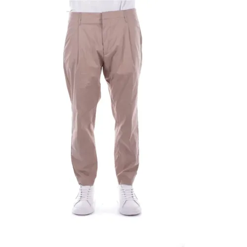 Trousers with Logo Zipper , male, Sizes: W32, W31 - Dondup - Modalova