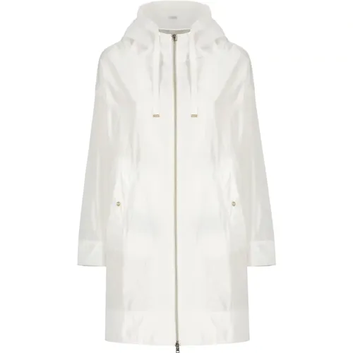 Weiße Wasserdichte Jacke mit Kapuze , Damen, Größe: XS - Herno - Modalova