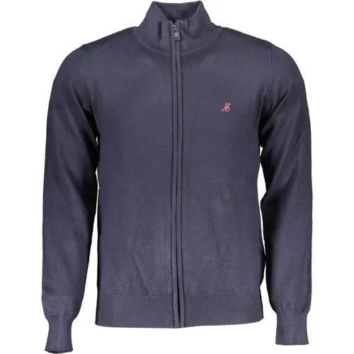 Navy Bestickter Reißverschluss-Cardigan , Herren, Größe: 2XL - U.S. Polo Assn. - Modalova