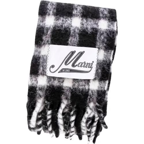 Soft Alpaca Mix Scarf with Fringes , male, Sizes: ONE SIZE - Marni - Modalova