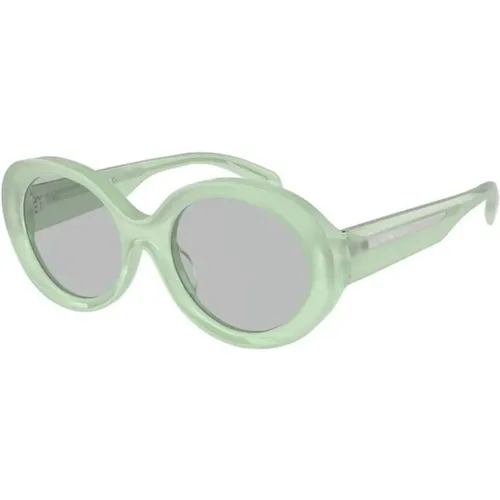Grüner Rahmen Hellgraue Gläser Sonnenbrille , unisex, Größe: 53 MM - Emporio Armani - Modalova