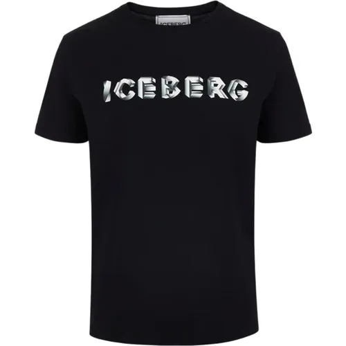 Schwarzes T-Shirt mit Logo , Herren, Größe: 2XL - Iceberg - Modalova