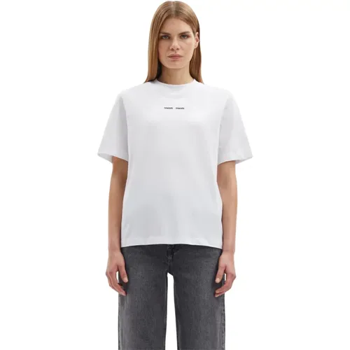Bio-Jersey T-Shirt , Damen, Größe: L - Samsøe Samsøe - Modalova