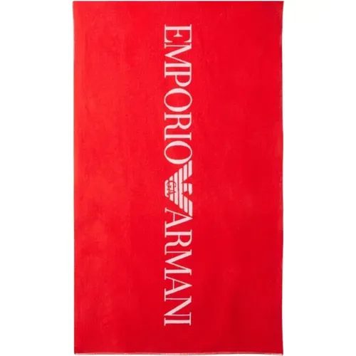 Rotes Logo Badetuch Emporio Armani - Emporio Armani - Modalova