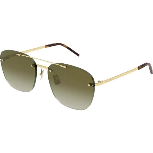 Rimless Sunglasses Gold/Brown Green,RIMLESS Sonnenbrille SL 309 - Glänzendes Hellgold,RIMLESS Sunglasses in Silver/Grey Shaded - Saint Laurent - Modalova
