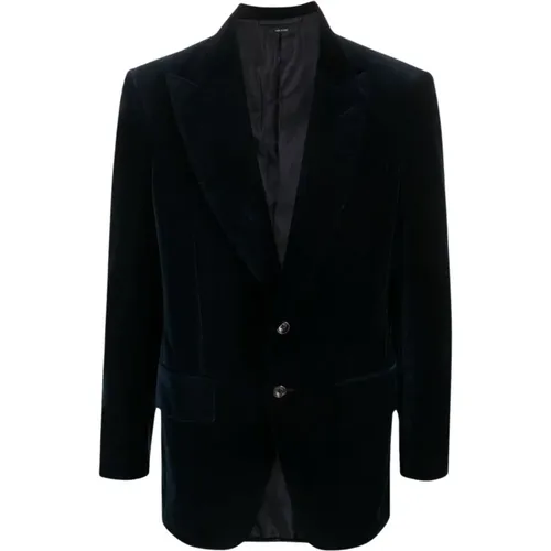 Midnight Velvet Blazer Jacket , male, Sizes: M - Tom Ford - Modalova