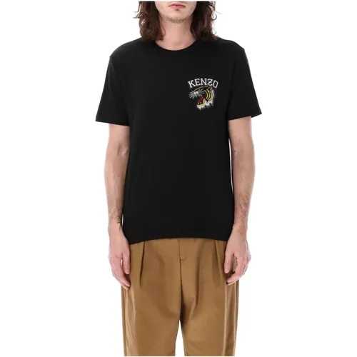 Schwarzes Tiger Crest T-Shirt , Herren, Größe: S - Kenzo - Modalova