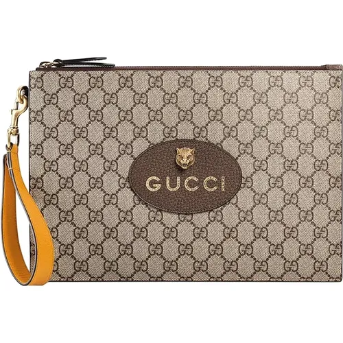 Mens Bags Clutches Beige Aw23 , male, Sizes: ONE SIZE - Gucci - Modalova
