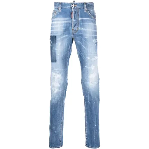 Hellblaue Zerstörte Jeans - Dsquared2 - Modalova