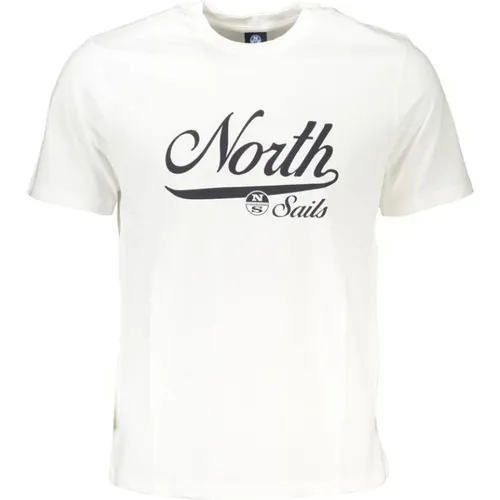 Baumwoll T-Shirt mit Logo-Druck , Herren, Größe: M - North Sails - Modalova