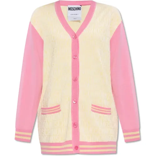 Cardigan mit Logo , Damen, Größe: XS - Moschino - Modalova