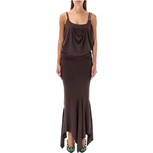 Draped Midi Dress , female, Sizes: S - The Attico - Modalova
